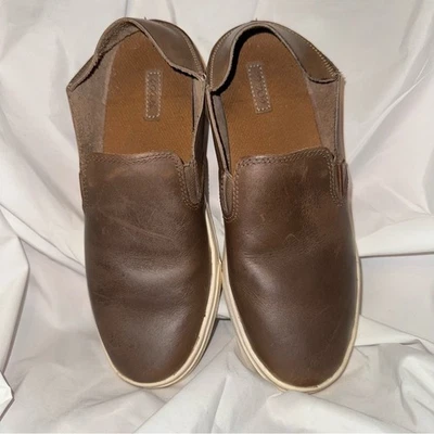 Mocasines sin cordones Olukai Pehuea de cuero marrón, para mujer talla 6,5, usados en excelente estado Foto 1 de 4