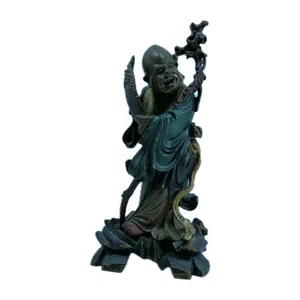 Antike chinesische Buddha Statue Gott Shou Lao Figur aus dem 19. Jh. selten - Bild 1 von 6