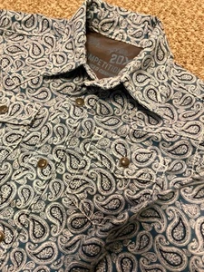 Wrangler Boys Sz XS WESTERN COWBOY RODEO SHIRT Snap Button BLUE PAISLEY - Picture 1 of 7