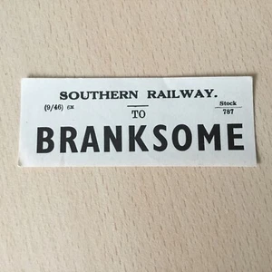 S, R, Luggage Label, (. To. Branksome, 9/46, ) - Picture 1 of 1