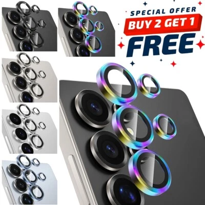 JKOOTECK For Samsung Galaxy S25 Ultra S25 Plus Metal Rings Camera Lens Protector Cover