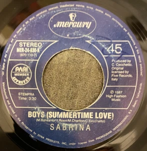 Mercury MER-24-830 ed1 PHILIPPINES PRESS. Sabrina: Boys (Summertime Love) ITALO - Picture 1 of 2