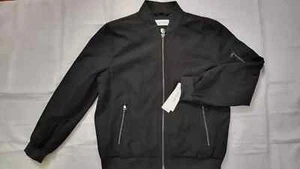 NUOVO BOMBER UOMO CALVIN KLEIN IMPERMEABILE/VENTO NERO TAGLIA M - Foto 1 di 2