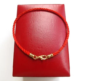14k yellow gold original kabbalah red string bracelet for luck and protection - Picture 1 of 3