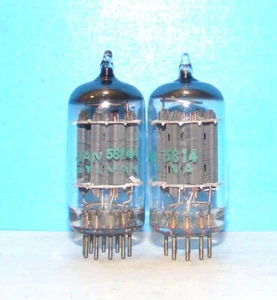 5814A Sylvania radio audio amplifier vacuum tubes 2 valves tested 12AU7A 5814 - Picture 1 of 3