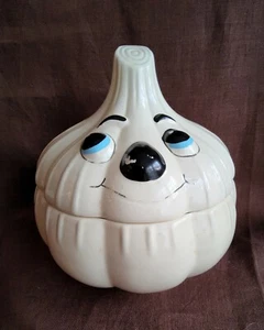 Vintage Knoblauchhalter mit lächelndem Gesicht - Bild 1 von 6