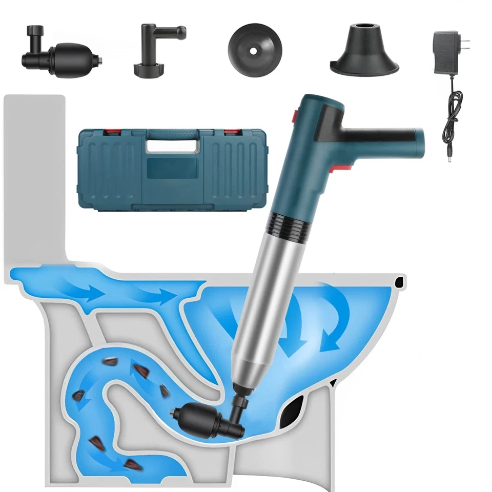Tormida Electric Toilet Plunger Swift High Pressure Drain Unclogger Plungers - Image 1 of 4
