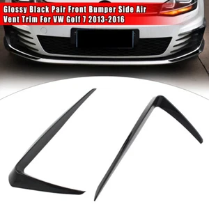 2x Black Front Bumper Fog Light Air Vent Cover Trim For 2013-2016 VW Golf 7 - Picture 1 of 14