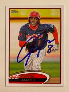 Jiwan James Signed Topps #13 2012 Card Reading Phillies Auto MLB RAD