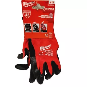 Milwaukee Red 48-22-8932 Cut Level 3 Dipped Gloves Large - Picture 1 of 4