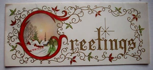 Rural church embossed vintage Christmas greeting card *PP14 - Picture 1 of 3