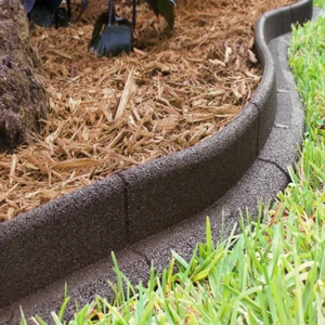 No Dig Landscape Lawn Garden Border Edging 3" x 48" Brown Flexible Rubber 6 Pack - Picture 1 of 7