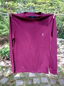 Polo Ralph Lauren Sleepwear 100% Knit Thermal Style Shirt Size Medium Maroon/Red - Picture 1 of 3