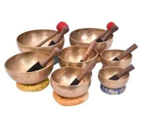 7-12" Chakra Tuned Set, Handmade Tibetan Singing Bowl Set Himalayan Singing Bowl - Picture 1 of 4