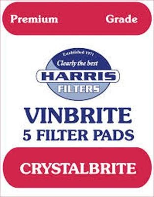 NEW replacement Crystalbrite filter pads for Harris Vinbrite wine filter Pack 5