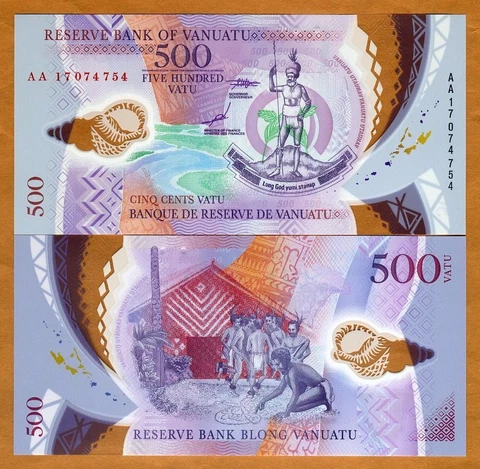 Vanuatu, 500 vatu, 2017, P-18, AA-Prefix, POLYMER, UNC Cover