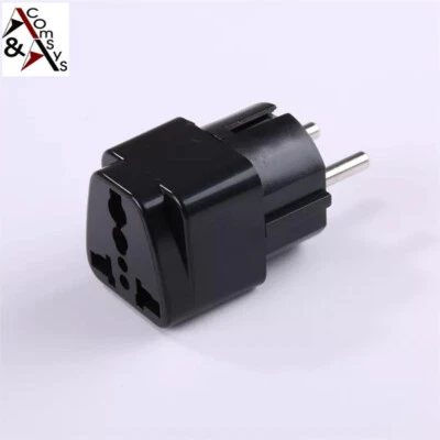 COMSYS Reiseadapter UK GB USA auf EU Strom Netz Adapter Schuko Stecker Kopfer US Black