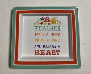 Home Accents Stoneware Trinket Dresser Tray Teacher Gift Multicolor NIB - Picture 1 of 8