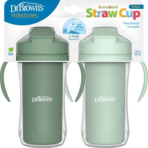 Dr. Brown'S Milestones Insulated Sippy Cup with Straw and Handles, Spill-Proof T - Picture 1 of 12