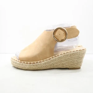Catherine Malandrino Cirkly Tan Faux Leather 2.5" Wedge Espadrille Sandals - 8.5 - Picture 1 of 7