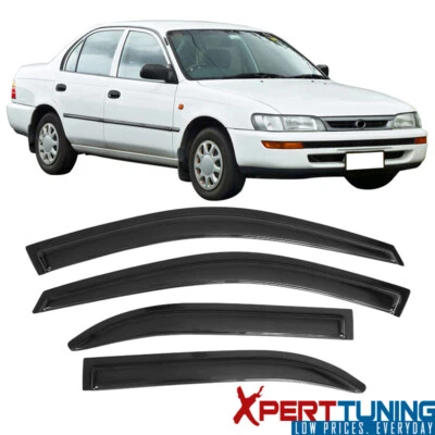 Fits 93-97 Toyota Corolla Acrylic Window Visors Vent Rain Guard Deflector 4PC - Image 1 of 4