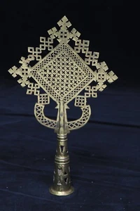 Cruz procesional ortodoxa etíope bendición cristiana Etiopía copta - Imagen 1 de 4