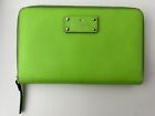 Kate Spade Neda Wellesley Wallet Zip Around Apple Green Leather 9"