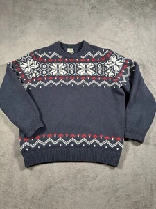 L.L. Bean Knitted Sweater Mens XL 100% Lambs Wool Fair Isle Nordic Knit 515581 - Picture 1 of 10