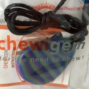 Chewigem Sensory Raindrop Pendant Chewlery Autism Wearable Fidget Chewable NEW - Picture 1 of 10