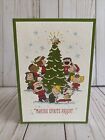 Peanuts Snoopy Making Spirits Bright Glittered Merry Christmas Hallmark Card New