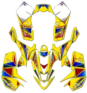 2007-2020 LTZ 90 SURGE Yellow Senge Graphics Kit Compatible with Suzuki - Picture 1 of 7