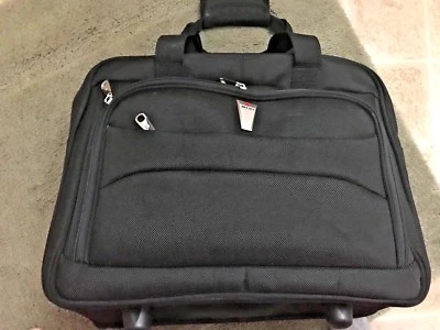 DELSEY Black Rolling CARRYON Travel LUGGAGE Laptop LIGHT BUSINESS BRIEFCASE - Image 1 of 4