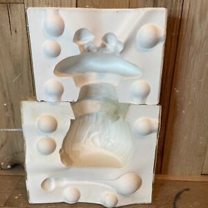 Kentucky 82 Ceramic Slip Mold Mushroom Toadstool Open Sugar Bowl and Spoon Retro