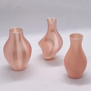 SSMODEL Vase FDM 3D Printed Home Decor Silk Gloss Pink 3pcs Dollhouse Miniatures - Picture 1 of 4