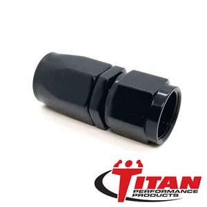 Titan Performance - Hose End - Straight Swivel - Black -08 AN - Picture 1 of 2