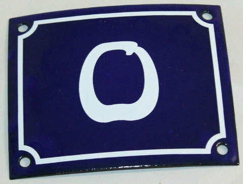 Vintage Style Blue Enamel Porcelain French House Number Door Steel Metal Sign 0 Cover