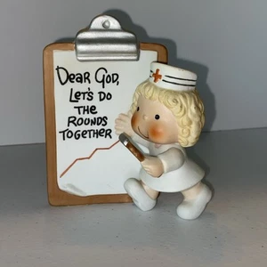 Dear God Kids Let’s Do Rounds Together Nurse Enesco Figure Figurine Vintage - Picture 1 of 7