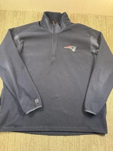 New England Patriots Pullover Herren XL Navy Blau NFL Football Quarter Zip Fleece - Bild 1 von 8