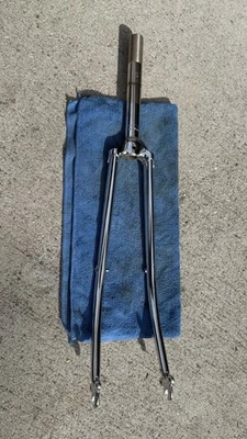 Chrome Tange Fork 1” Threaded Steerer Tube For 23” Frame w/27” Whls. - Image 1 of 4