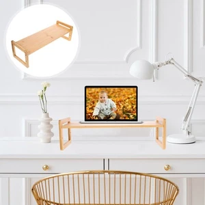 Bambusspeicherregal Büro Monitorablage Für Den Schreibtisch Laptopständer - Photo 1/12