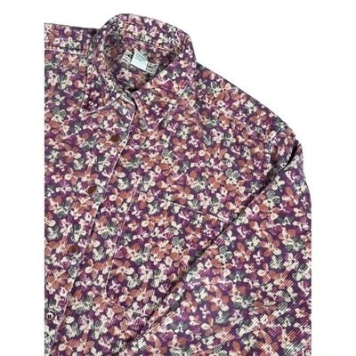 Camisa Eddie Bauer Pana Floral Abotonada Mujer Mediana Multicolor Manga Larga Foto 1 de 4