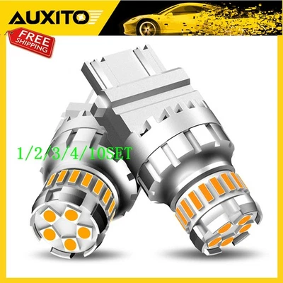 AUXITO 3156 LED âmbar 3157 luz de sinal de estacionamento de volta lâmpadas de erro grátis 2F 1~10 conjunto - Imagem 1 de 4