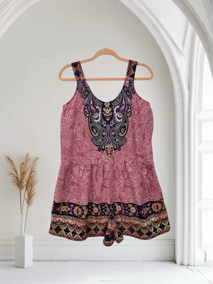 Mameluco Xhilaration Estampado Paisley Talla Grande Y2K Boho Chic Foto 1 de 4