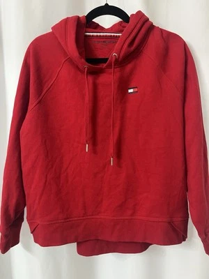 Moletom com capuz TOMMY Hilfiger tamanho jovem grande zíper completo terry vermelho zíper completo e51 - Imagem 1 de 4