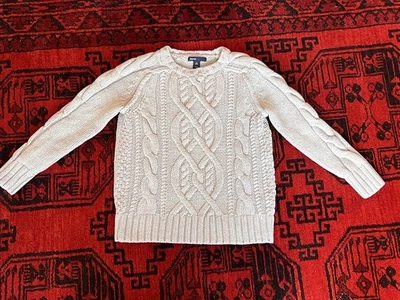 Suéter Pescador Tejido con Cable Vintage Gap Niños Talla 6 Hong Kong Beige Algodón/Lana Foto 1 de 4