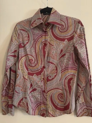 Camisa ETRO algodão paisley botão para baixo gola pontiaguda e botões no punho Itália 42 - Imagem 1 de 4