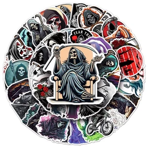 50 Death Graffiti Stickers - Dark Skull Phone Cup Skate Decals - Picture 1 of 14