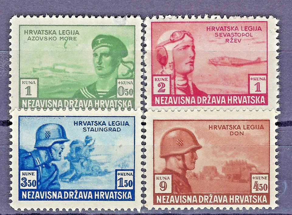 Croacia 1943 Títere Alemán Estado Legión Croata Conjunto Perfecto MHN Foto 1 de 1