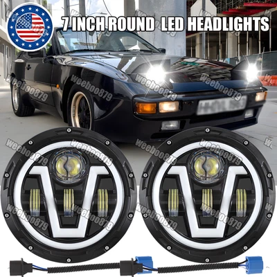 Faros LED HI/LO Beam 2 piezas aptos para Porsche 911 912 914 924 928 944 7" pulgadas Foto 1 de 4