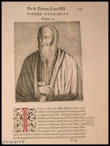 1584 André Thévet.. Xilo.Pierre L'Hermite.SICILIA Etna! - Foto 1 di 1